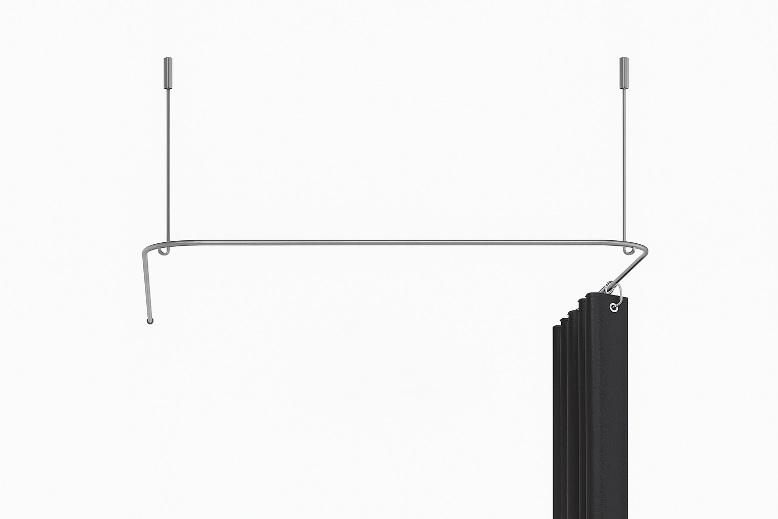 Verbindungsstück für freitragende U-Form Duschvorhangstangen