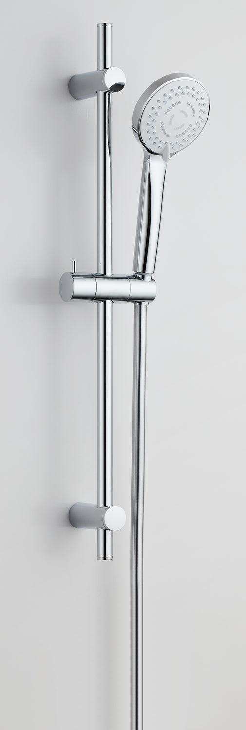 Brausegarnitur mit Handbrause – 3 Strahlarten, chrom, 600 mm Wandstange