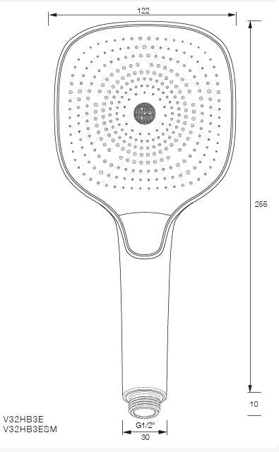 Vigour Handbrause V3 softedge schwarz matt – 3 Strahlarten, 130 mm, Antikalk – Art.Nr. V32HB3ESM