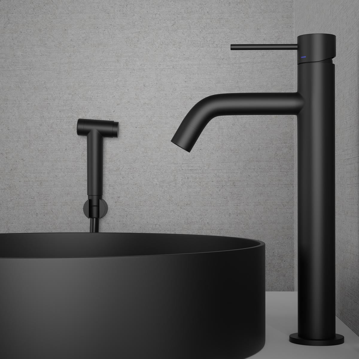 ScandTap Voyage High B Waschtischarmatur mit Bidet-Düse, Schwarz