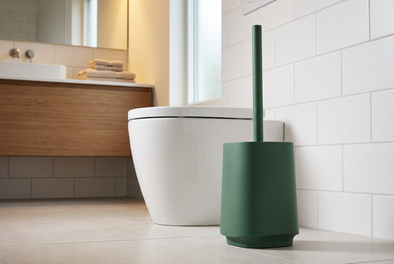 SATIN SQUARE WC Bürste mit Behälter – schlicht, hygienisch und hochwertig