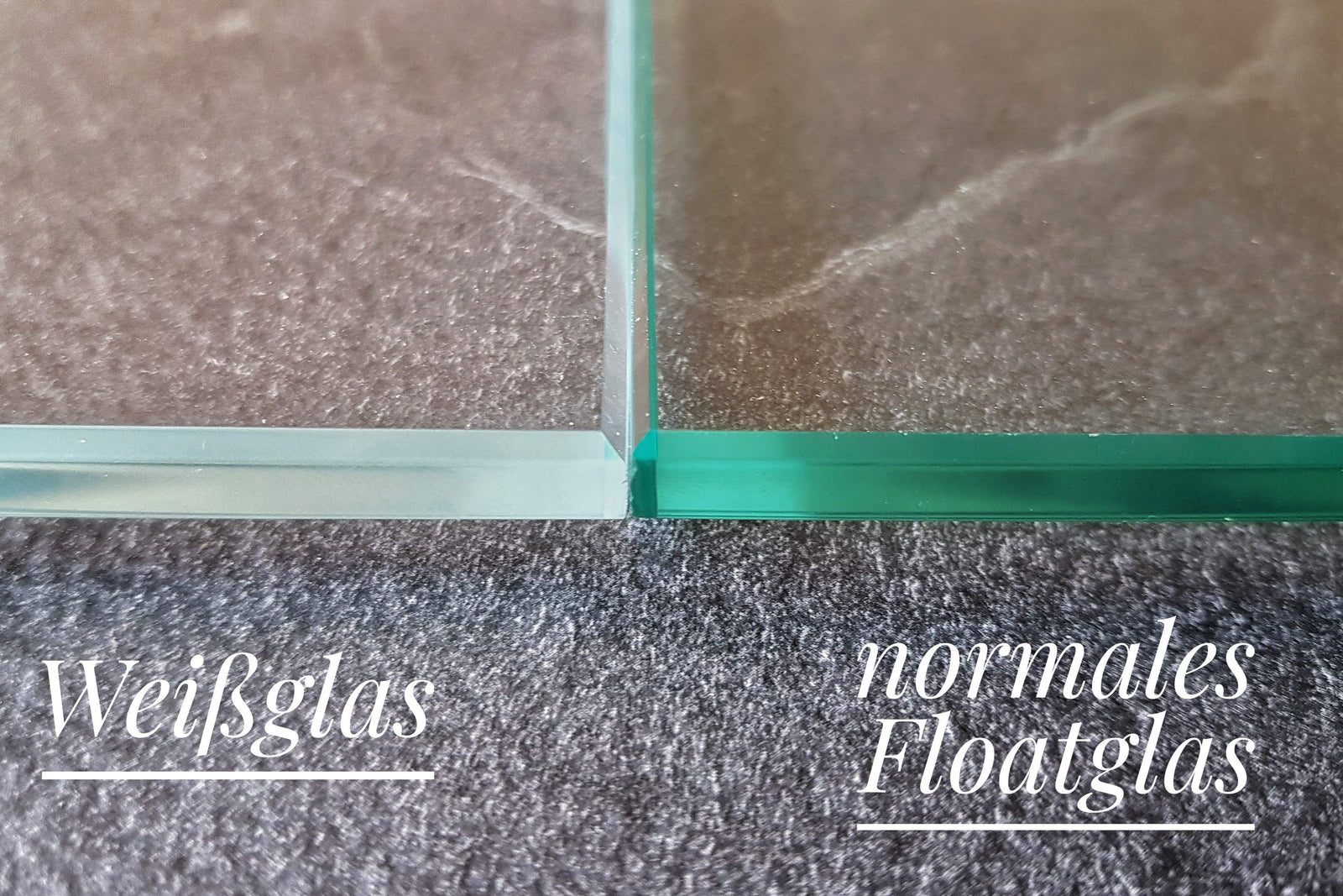 Mehrpreis für Weißglas (nahezu farbneutrales Glas ohne Grünstich)
