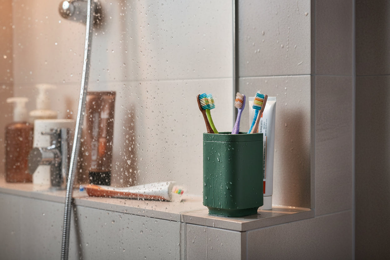 SATIN SQUARE Zahnputzbecher – minimalistisches Design für ein aufgeräumtes Bad