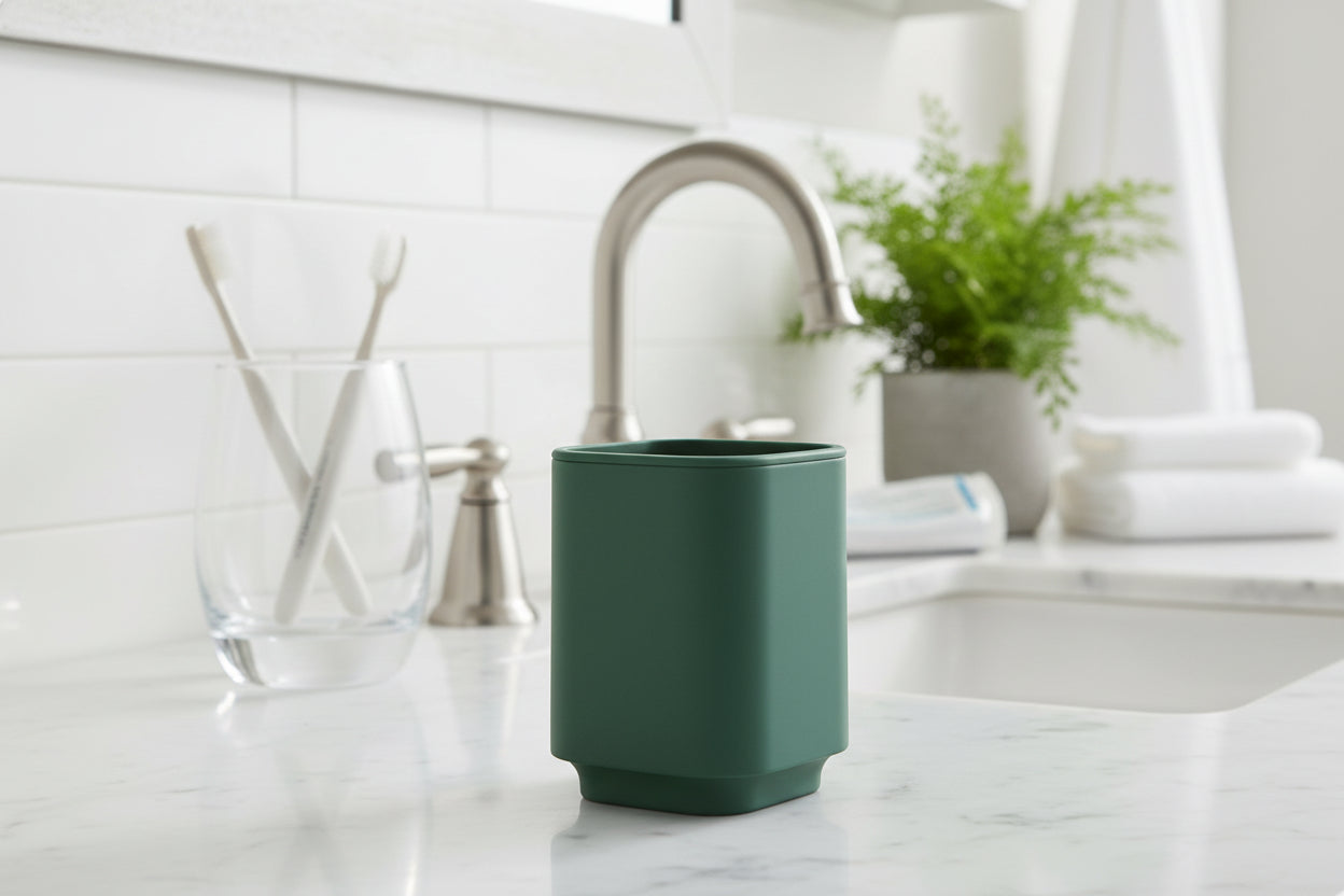 SATIN SQUARE Zahnputzbecher – minimalistisches Design für ein aufgeräumtes Bad