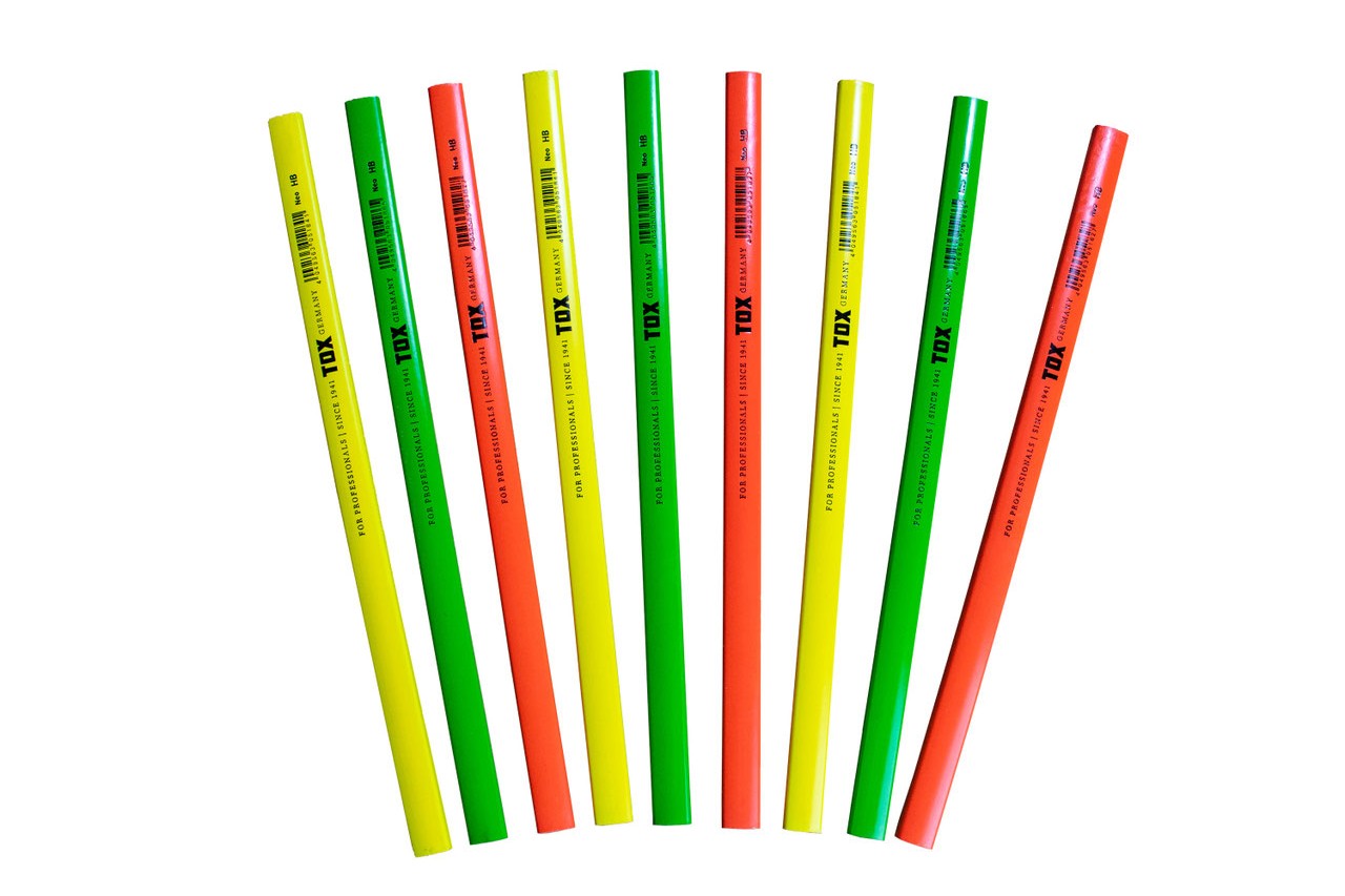 TOX Zimmermanns-Bleistift Neon – 250 mm, Härtegrad HB