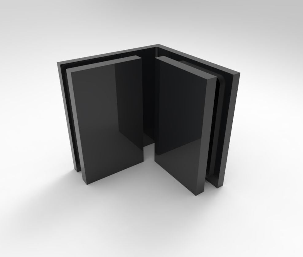 Bellagio Winkelverbinder 90° Glas-Glas BEL090 – Messing, 8/10 mm ESG