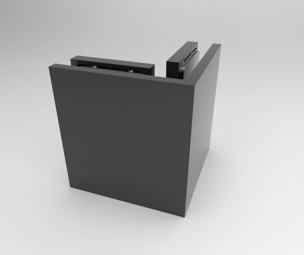 Bellagio Winkelverbinder 90° Glas–Glas, verschiedene Farben