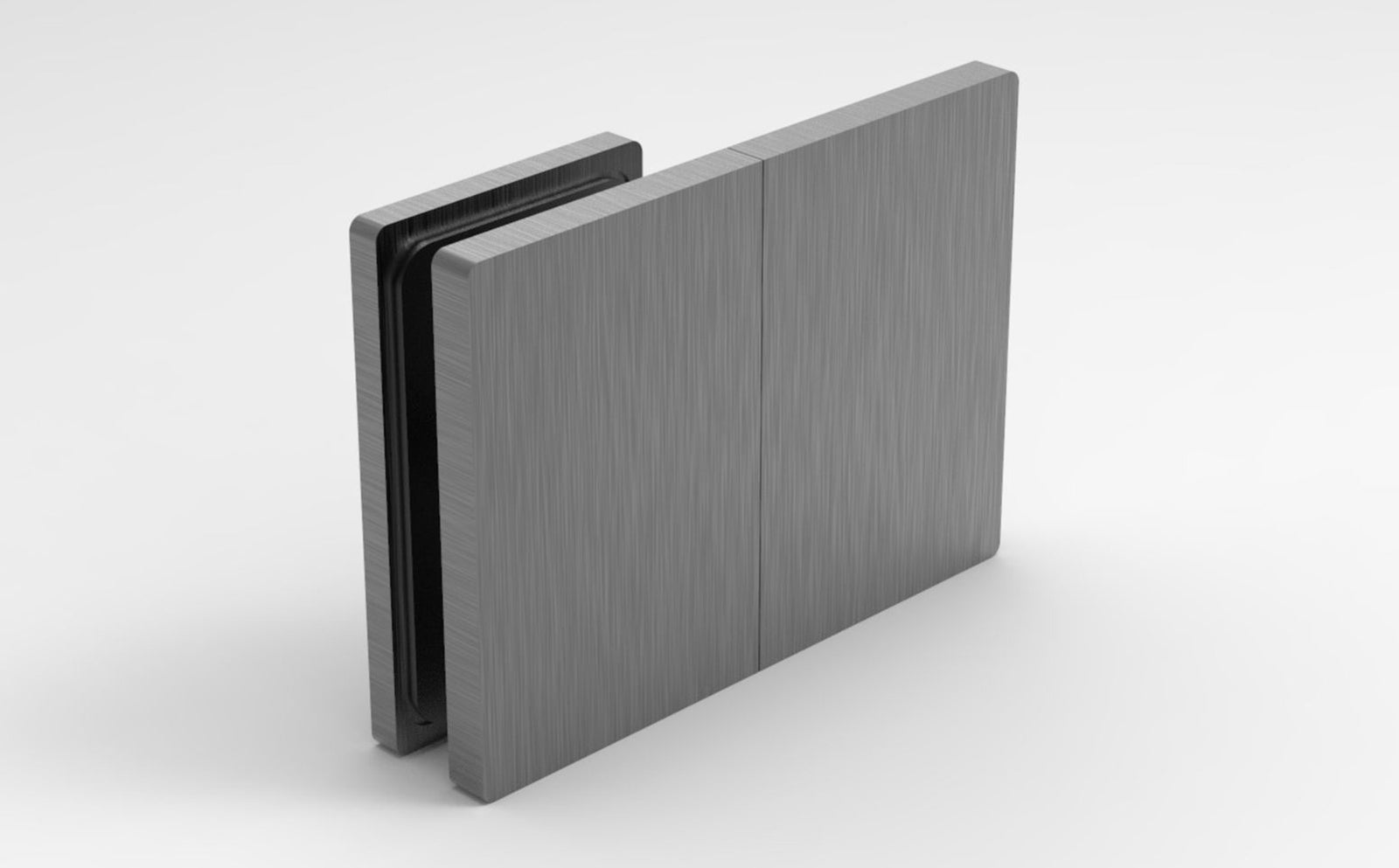 Bellagio Verbinder Glas-Wand 180° in Graphit matt gebürstet