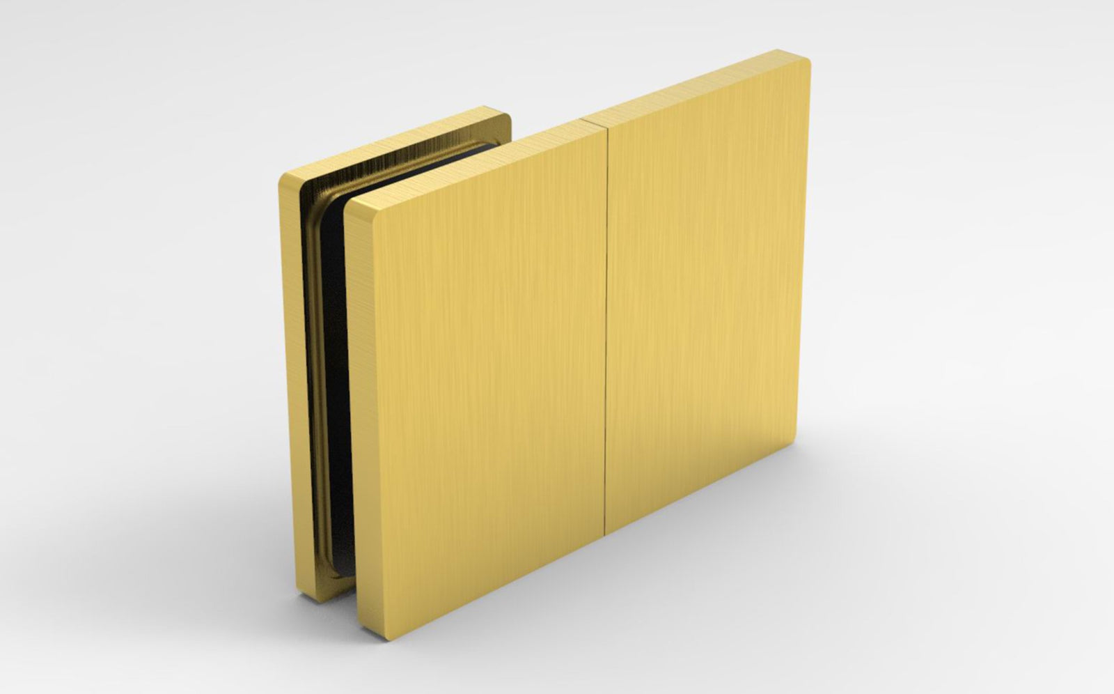 Bellagio Verbinder Glas-Wand 180° in Messing matt (goldfarbig)