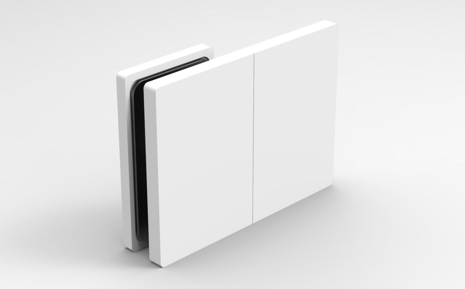 Bellagio Verbinder Glas-Wand 180° in Weiß matt