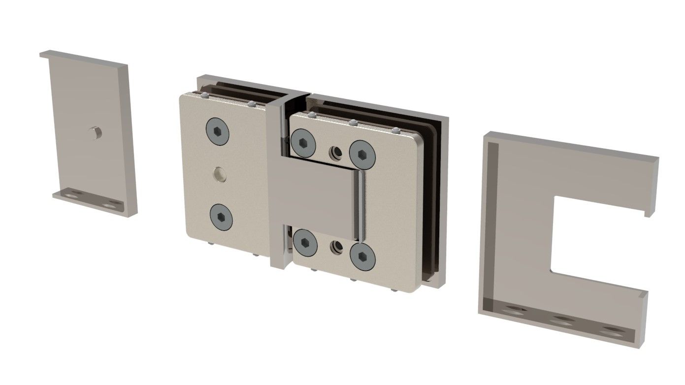 Bellagio Pendeltürband 180° Glas-Glas BEL380 – 50 kg, 8/10 mm ESG, 11 Oberflächen
