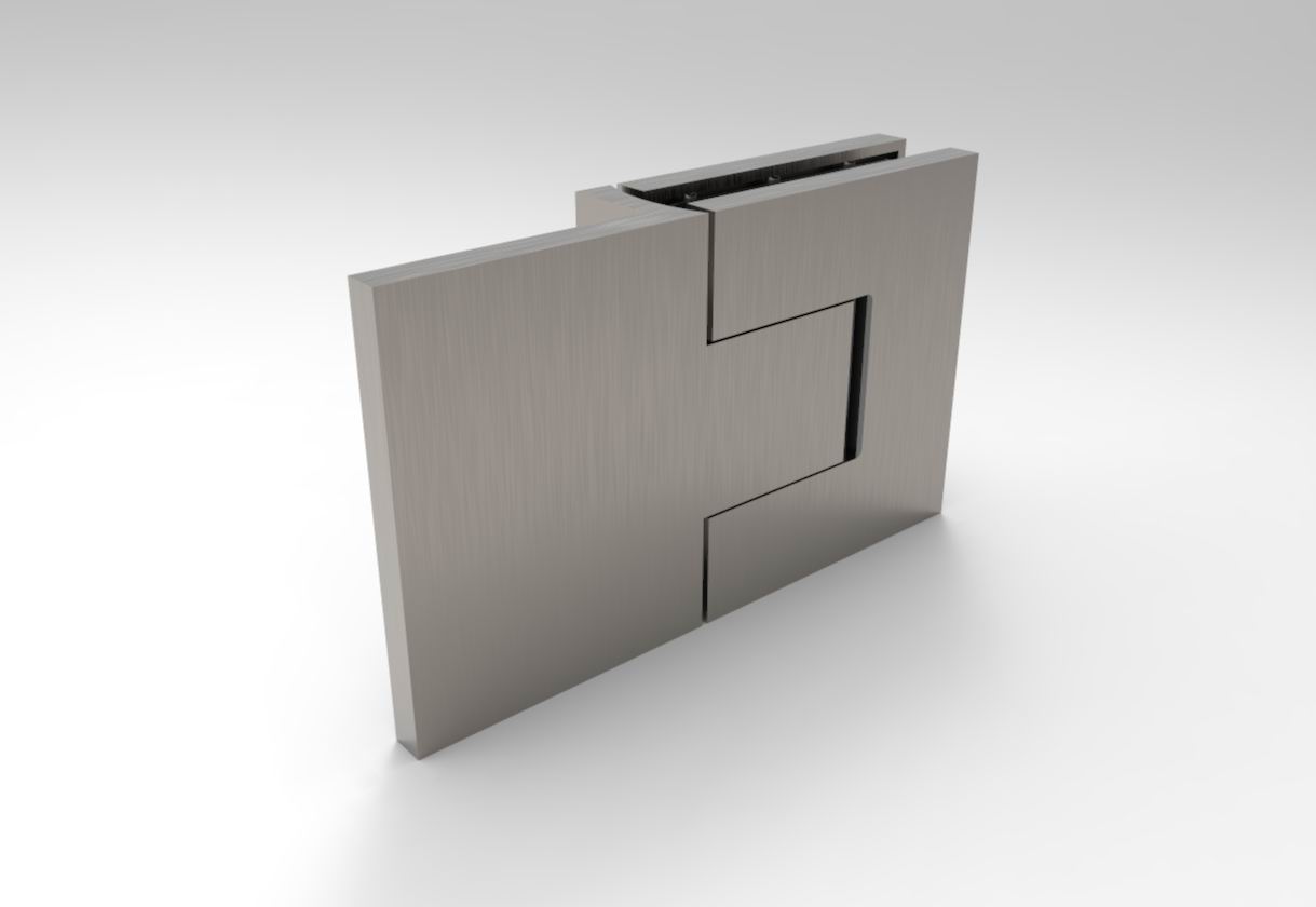 Bellagio Pendeltürband 180° Glas-Wand BEL354 in Edelstahl gebürstet matt, Ansicht 1
