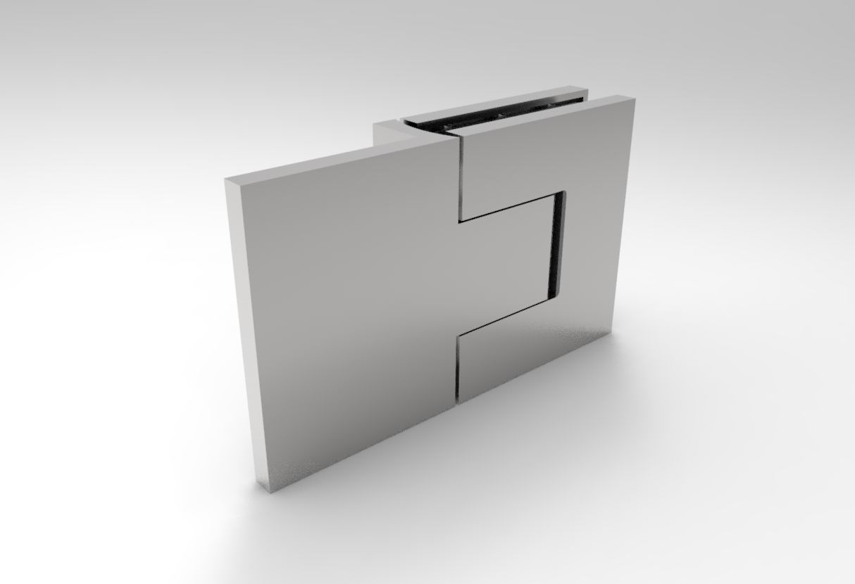 Bellagio Pendeltürband 180° Glas-Wand BEL354 in Chrom poliert glänzend, Ansicht 1