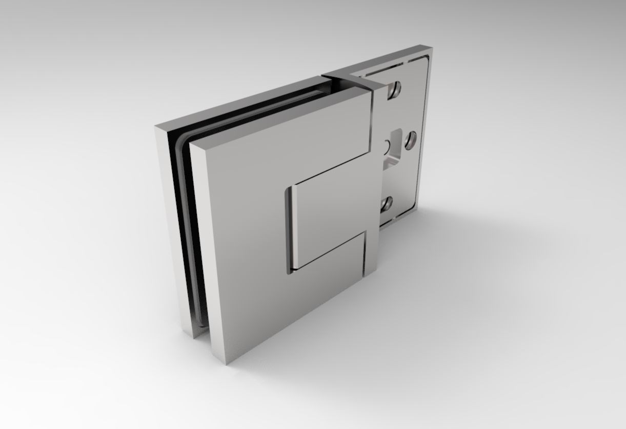 Bellagio Pendeltürband 180° Glas-Wand BEL354 in Chrom poliert glänzend, Ansicht 2