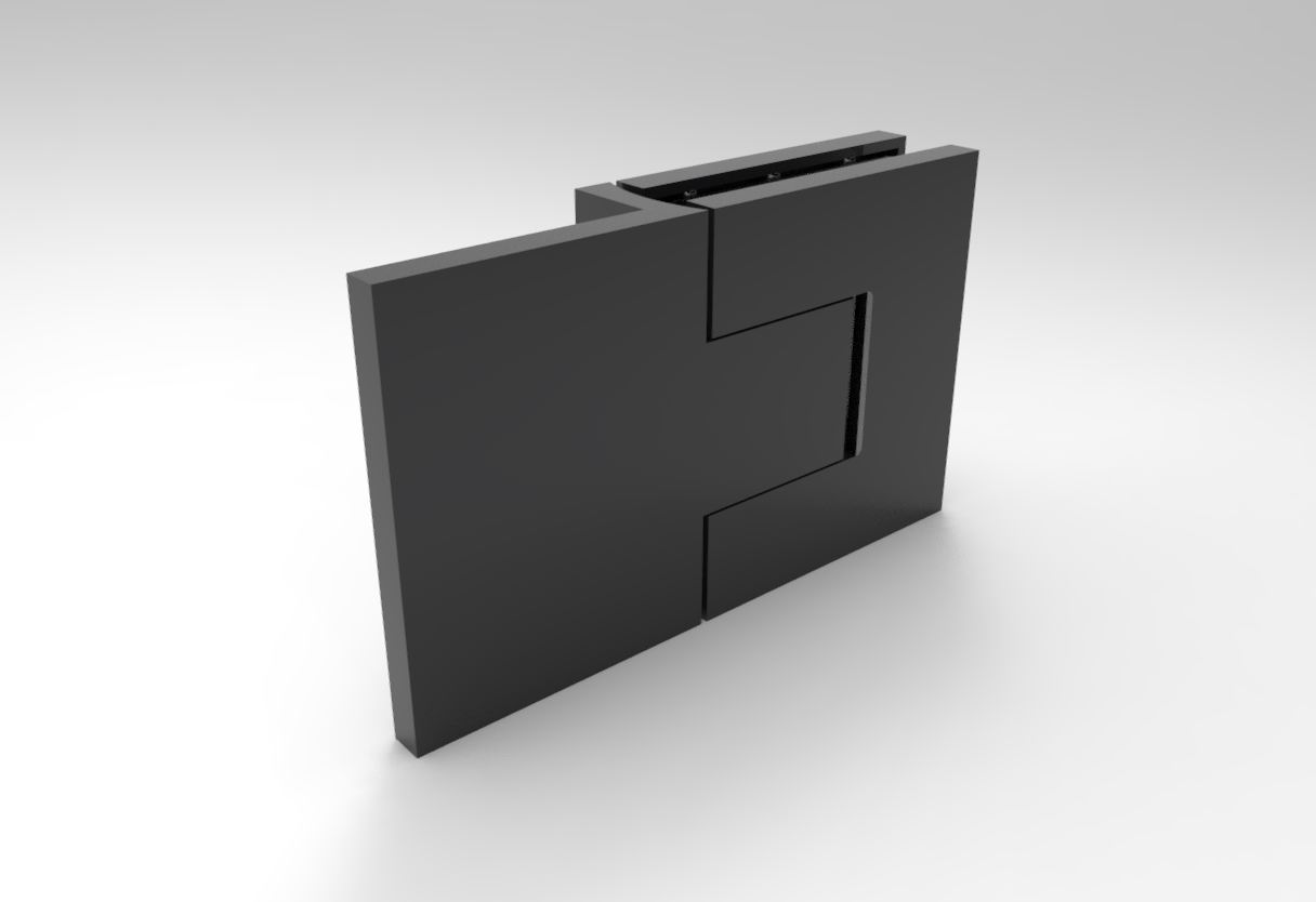 Bellagio Pendeltürband 180° Glas-Wand BEL354 in Schwarz matt, Ansicht 1