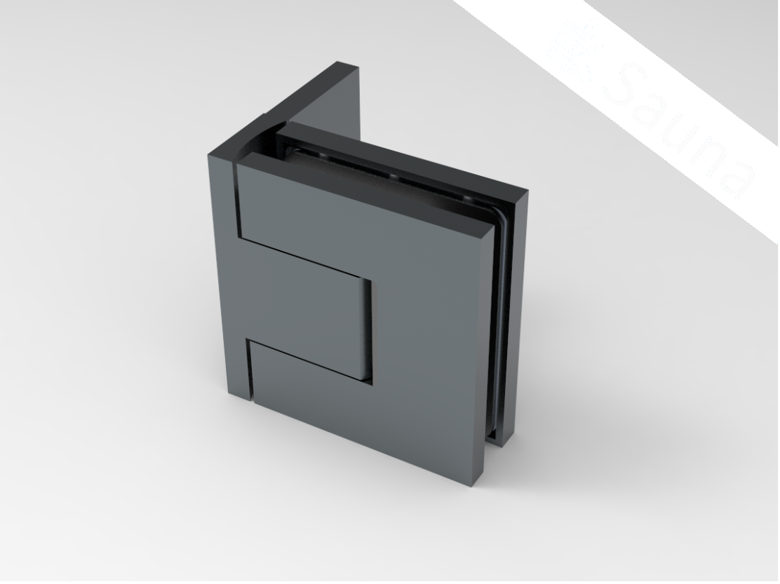 Pendeltürband Sauna 90° Glas-Wand in Graphit poliert