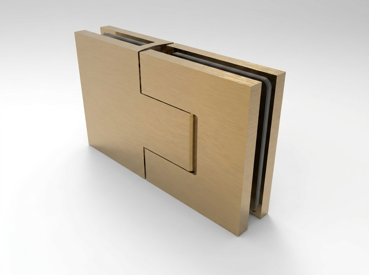 Pendeltürband Sauna 180° Glas-Glas in Gold Bronze