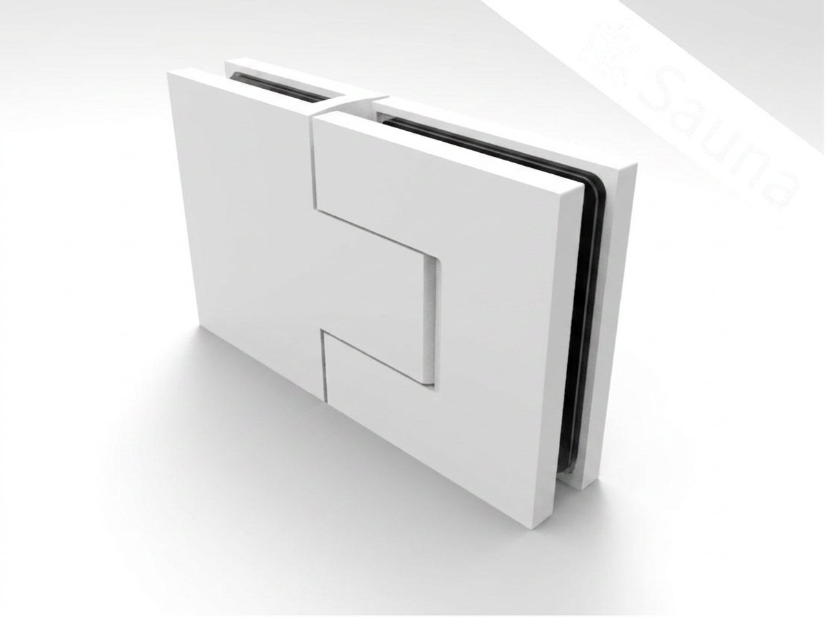 Pendeltürband Sauna 180° Glas-Glas in Weiß matt