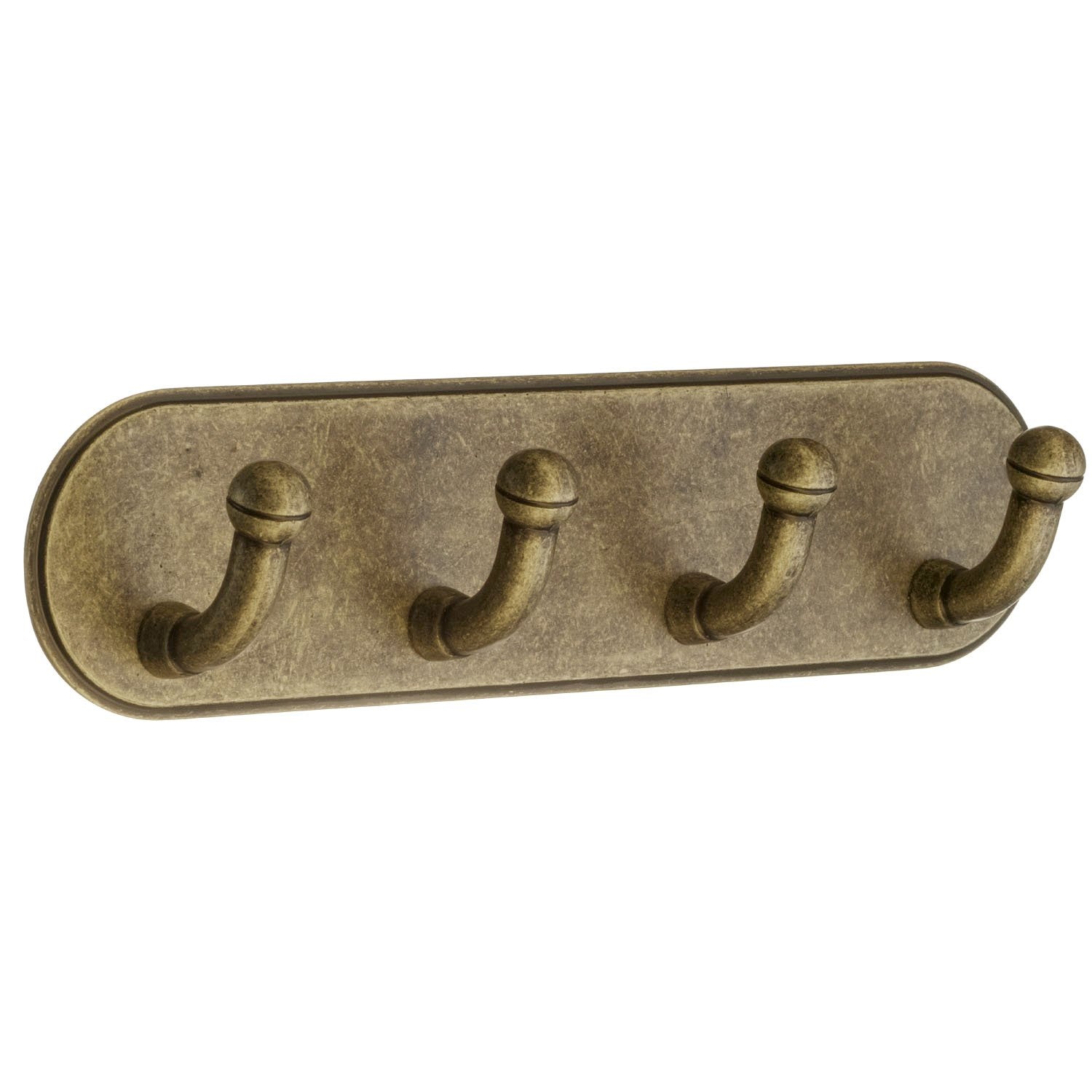Selbstklebende Design-Vierfach-Hakenleiste, Messing antik