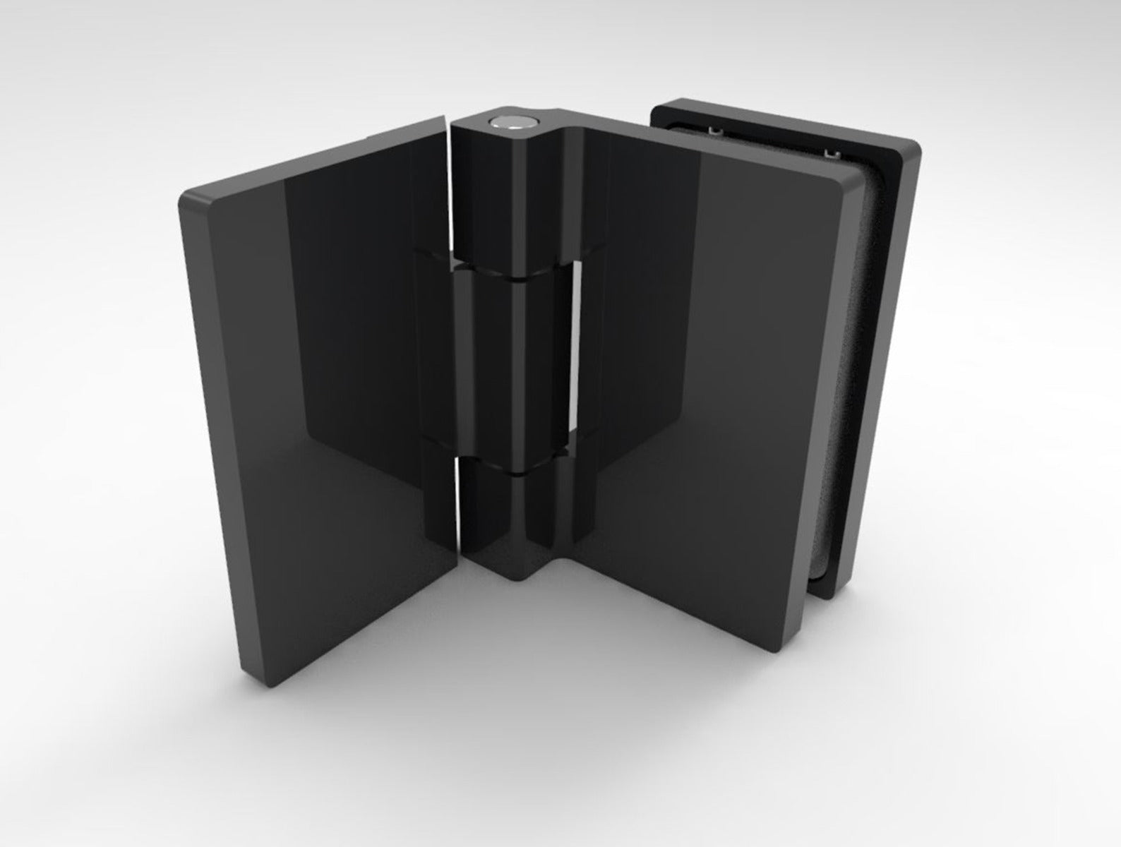 Anschlagband 180° Glas-Wand Schwarz matt, Detailansicht
