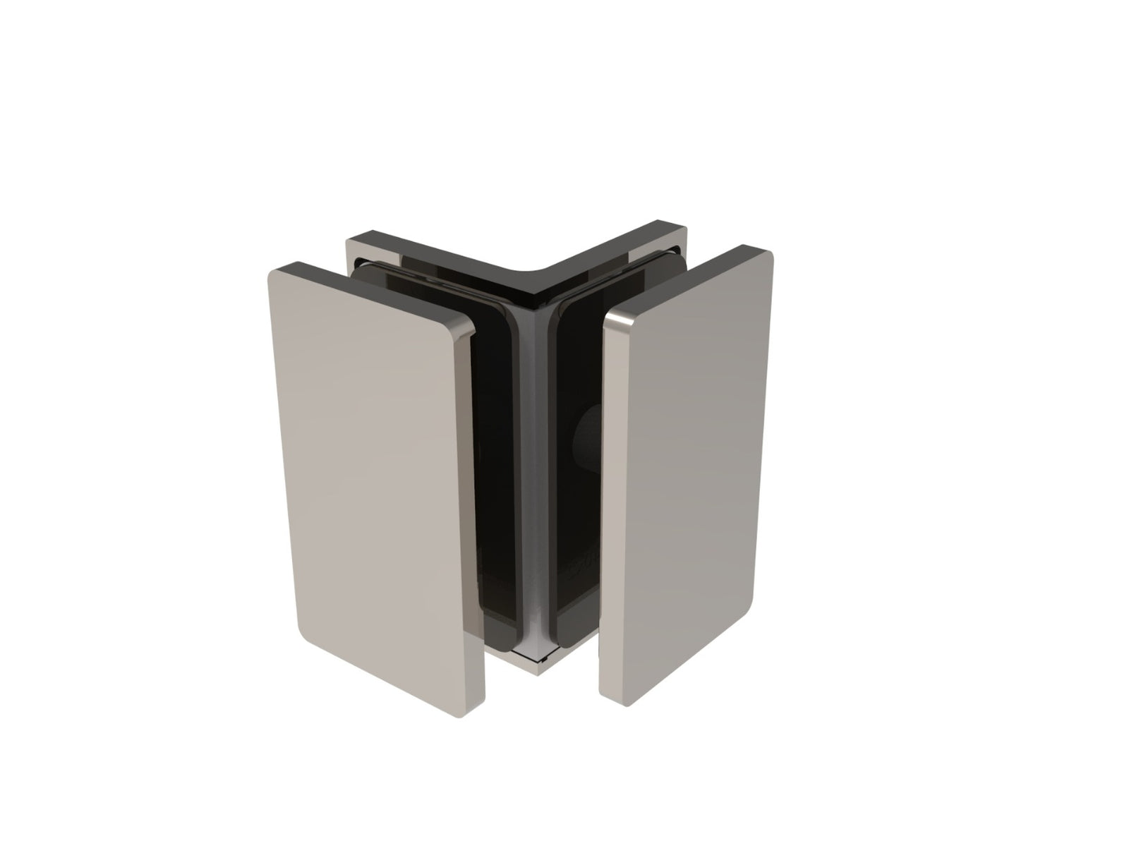 COMO Winkelverbinder 90° Glas-Glas, Chrom