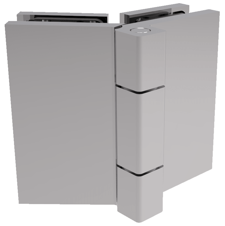 COMO Anschlagband 135° Glas-Glas, Chrom, Seitenansicht