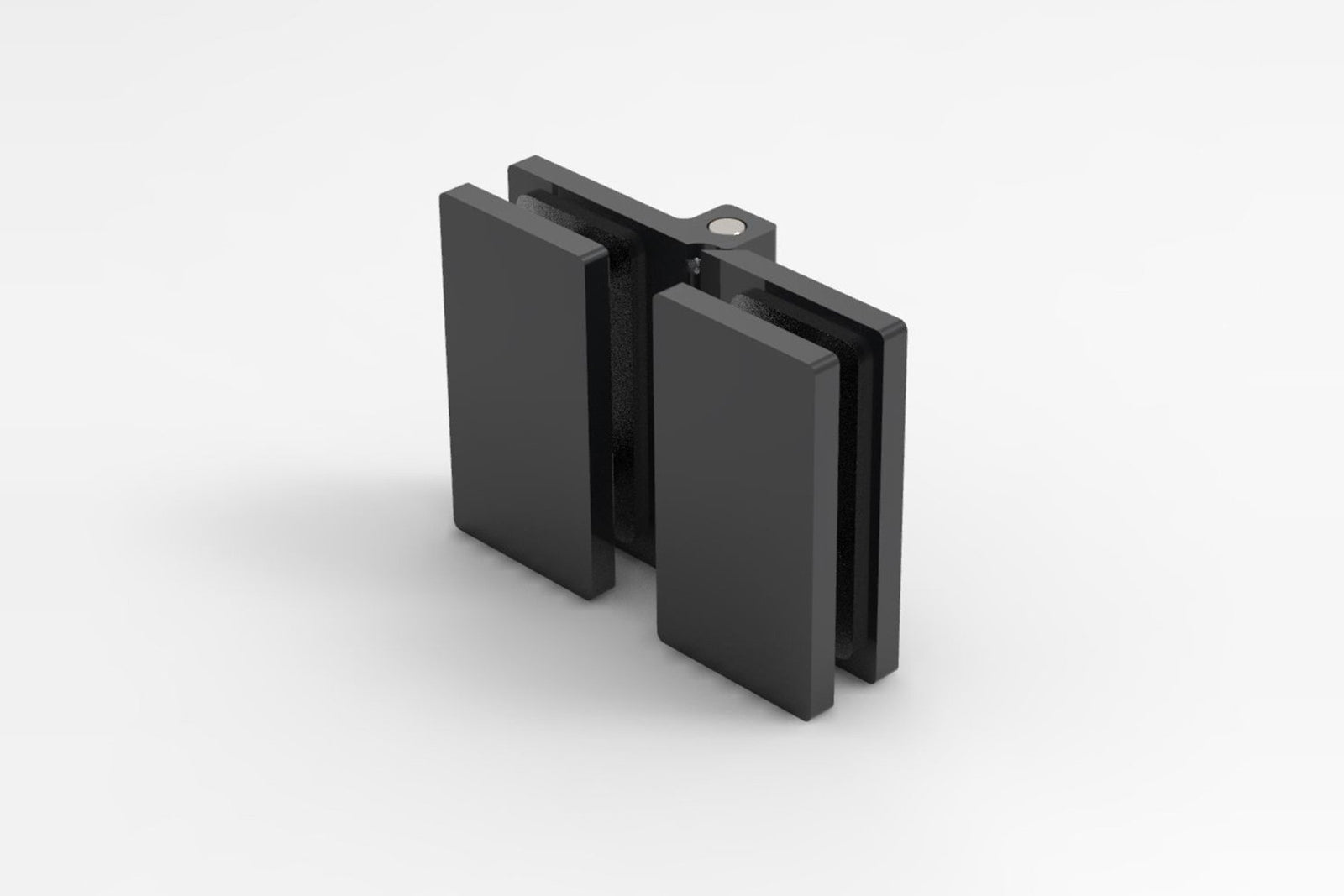 COMO Anschlagband 180° Glas-Glas, Schwarz matt, Ansicht Glasaufnahme