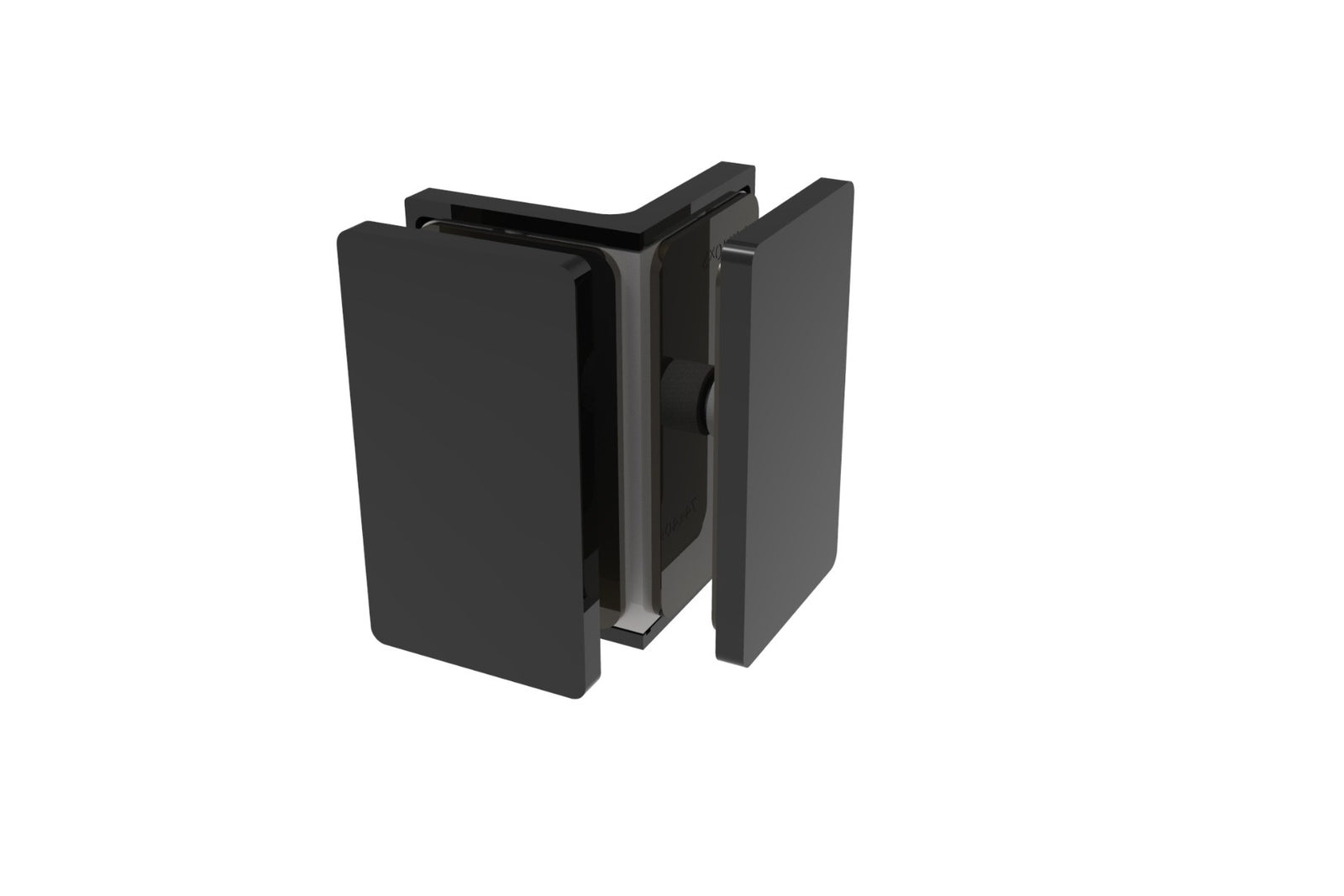 COMO Winkelverbinder 90° Glas-Glas, Schwarz matt, Hauptansicht