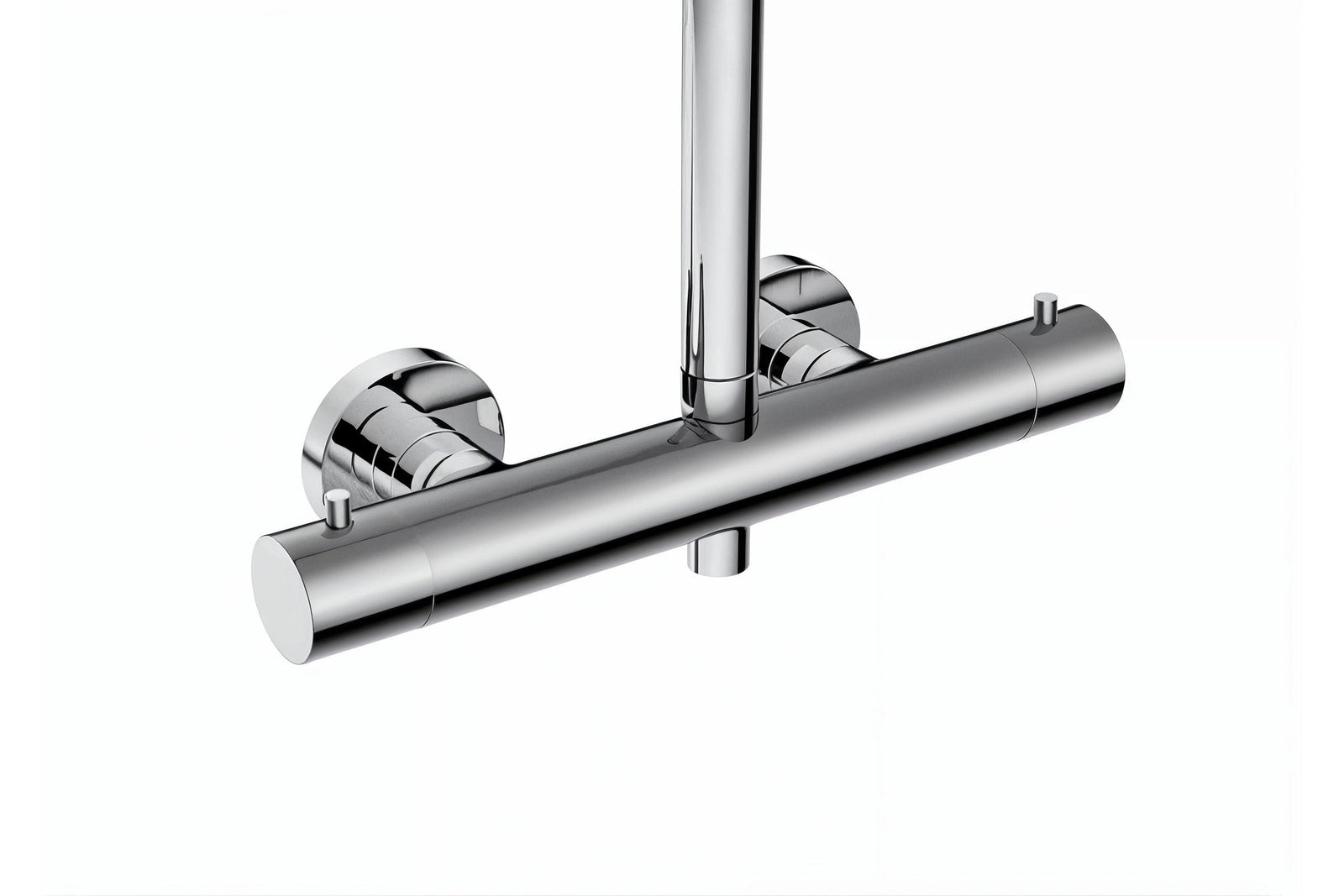 Vigour white V4 Thermostat-Duschsystem Safe-Tec, höhenverstellbare Halterung, ohne Brausen, Chrom
