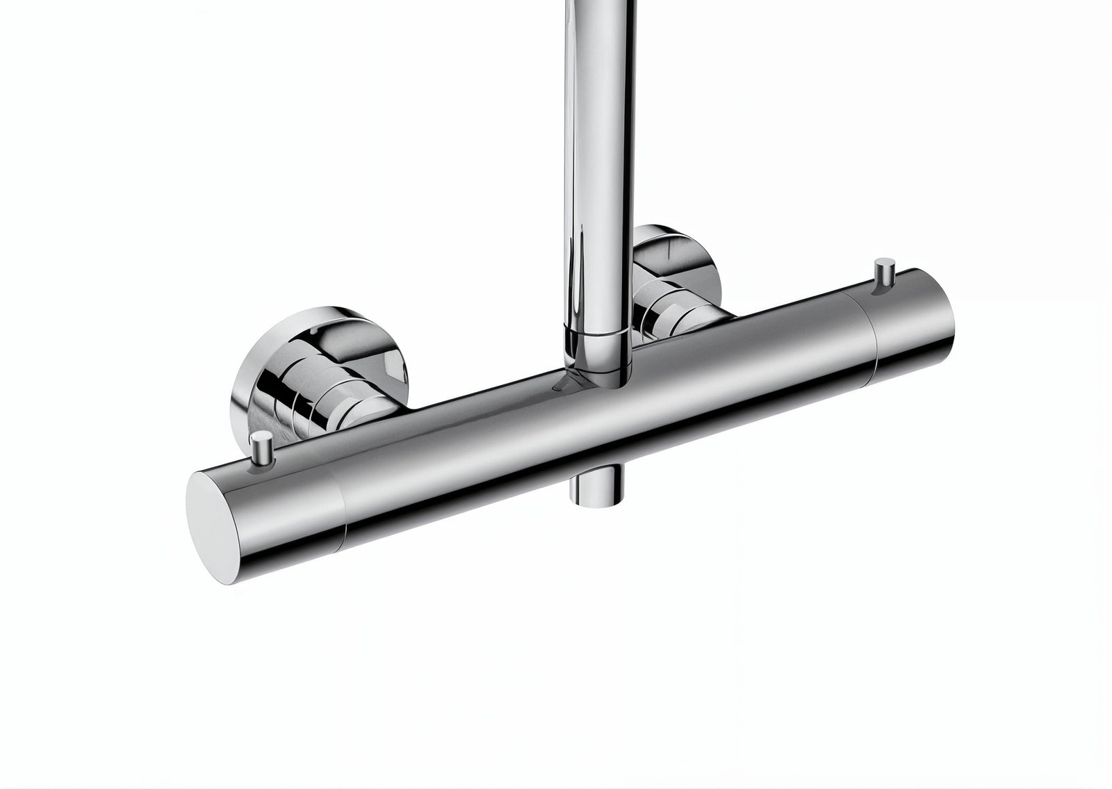 Vigour white V4 Thermostat-Duschsystem Safe-Tec, höhenverstellbare Halterung, ohne Brausen, Chrom