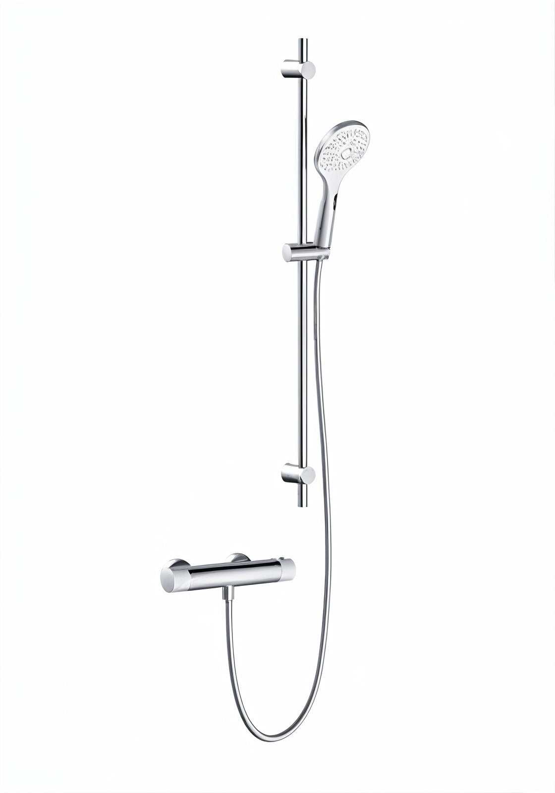 Vigour V2 Renovierungsset, AP-Brausethermostat mit Brausegarnitur 90 cm, soft-edge Handbrause, verchromt