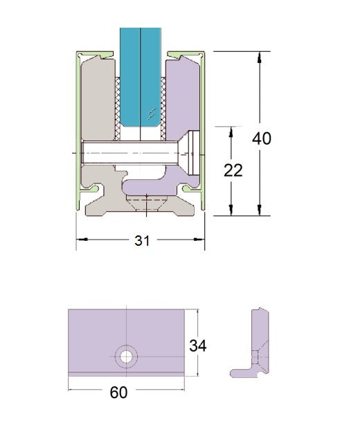 Klemmprofil-Set Typ CR mit Abdeckprofilen für 8 mm Glas – Inkl. 5 Glasklemmen – Art.Nr. EUMB