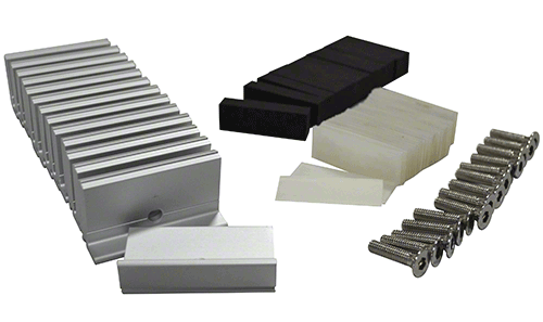 Klemmprofil-Set Typ CR mit Abdeckprofilen für 8 mm Glas – Inkl. 5 Glasklemmen – Art.Nr. EUMB