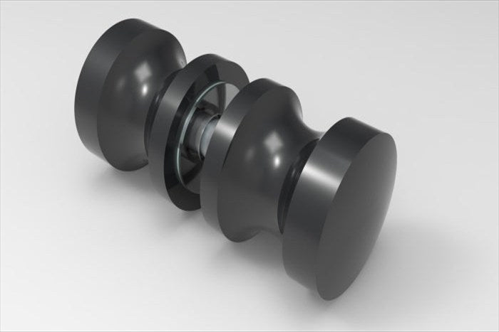 Dusch-Türgriff rund Ø 30 mm in Schwarz matt