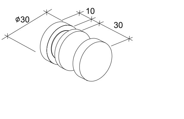 Euro Duschtürknopf EUSDK1S Maßzeichnung Ø 30 mm