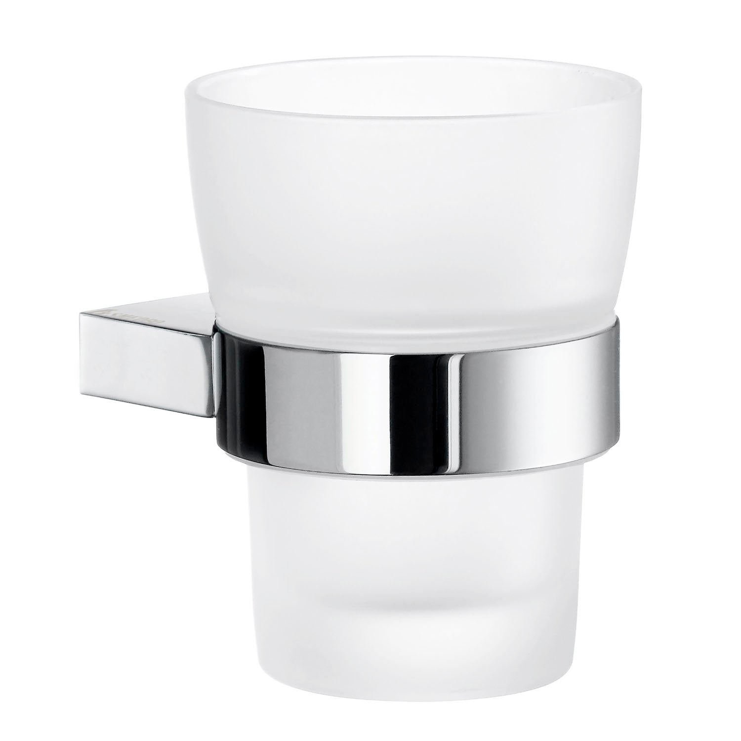 Zahnputzbecherhalter, Chrom poliert, Mattglas, Chrom poliert