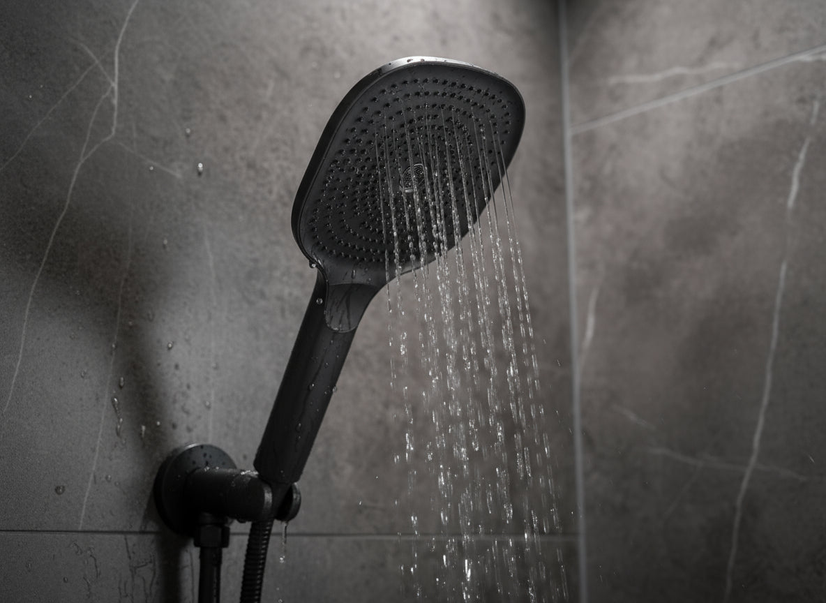 Vigour Handbrause V3 softedge schwarz matt – 3 Strahlarten, 130 mm, Antikalk – Art.Nr. V32HB3ESM