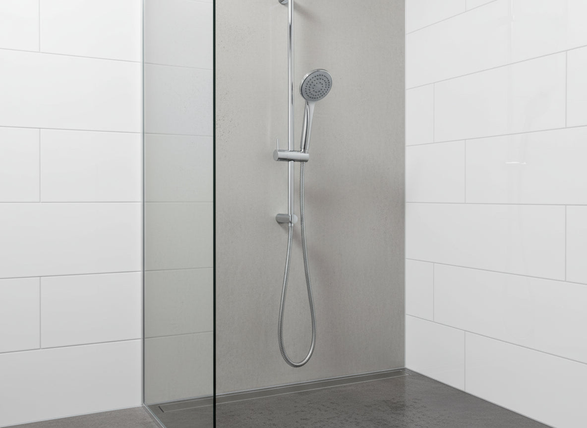Vigour Brausegarnitur V1 verchromt – 90 cm Wandstange, Metallschlauch 150 cm, Handbrause mit Antikalk – Art.Nr. V1BG901