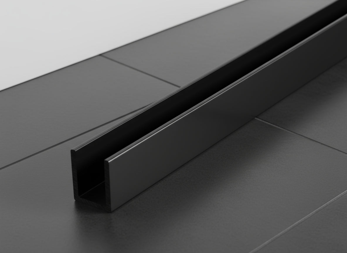 Alu-U-Wandprofil zur innenseitigen Silikonverklebung, Art.Nr. SDCD38/12