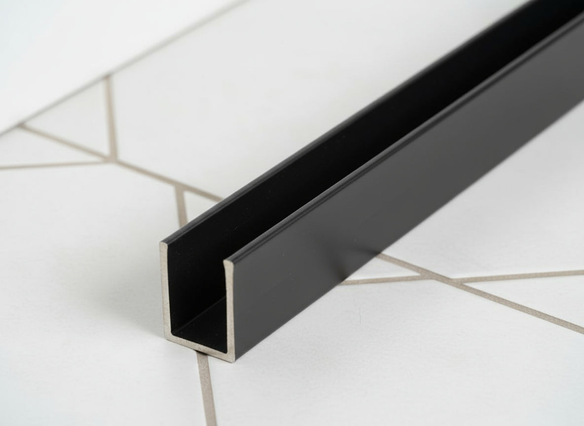 Alu-U-Wandprofil zur innenseitigen Silikonverklebung, Art.Nr. SDCD38/12