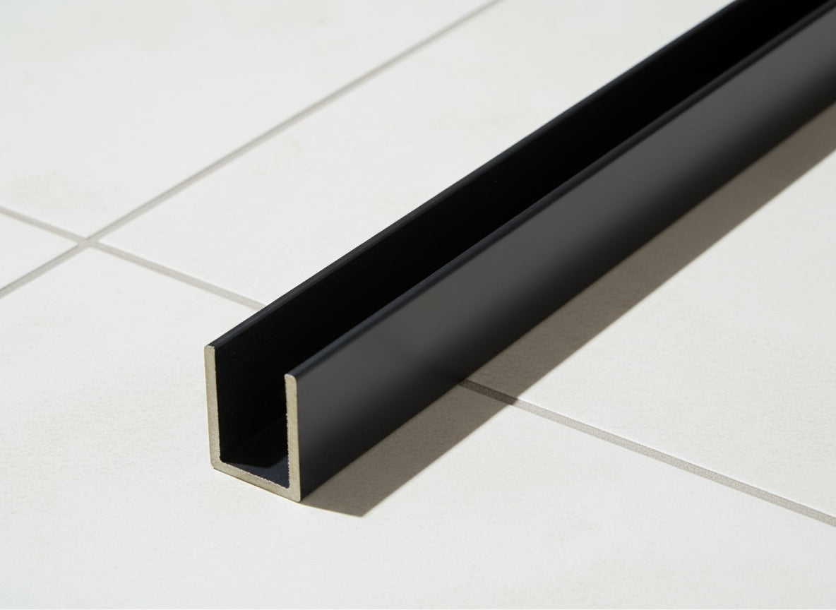 Alu U-Profil zur innenseitigen Silikonverklebung einer Glasscheibe, in 13 Farben, Art.Nr. SDCD3812