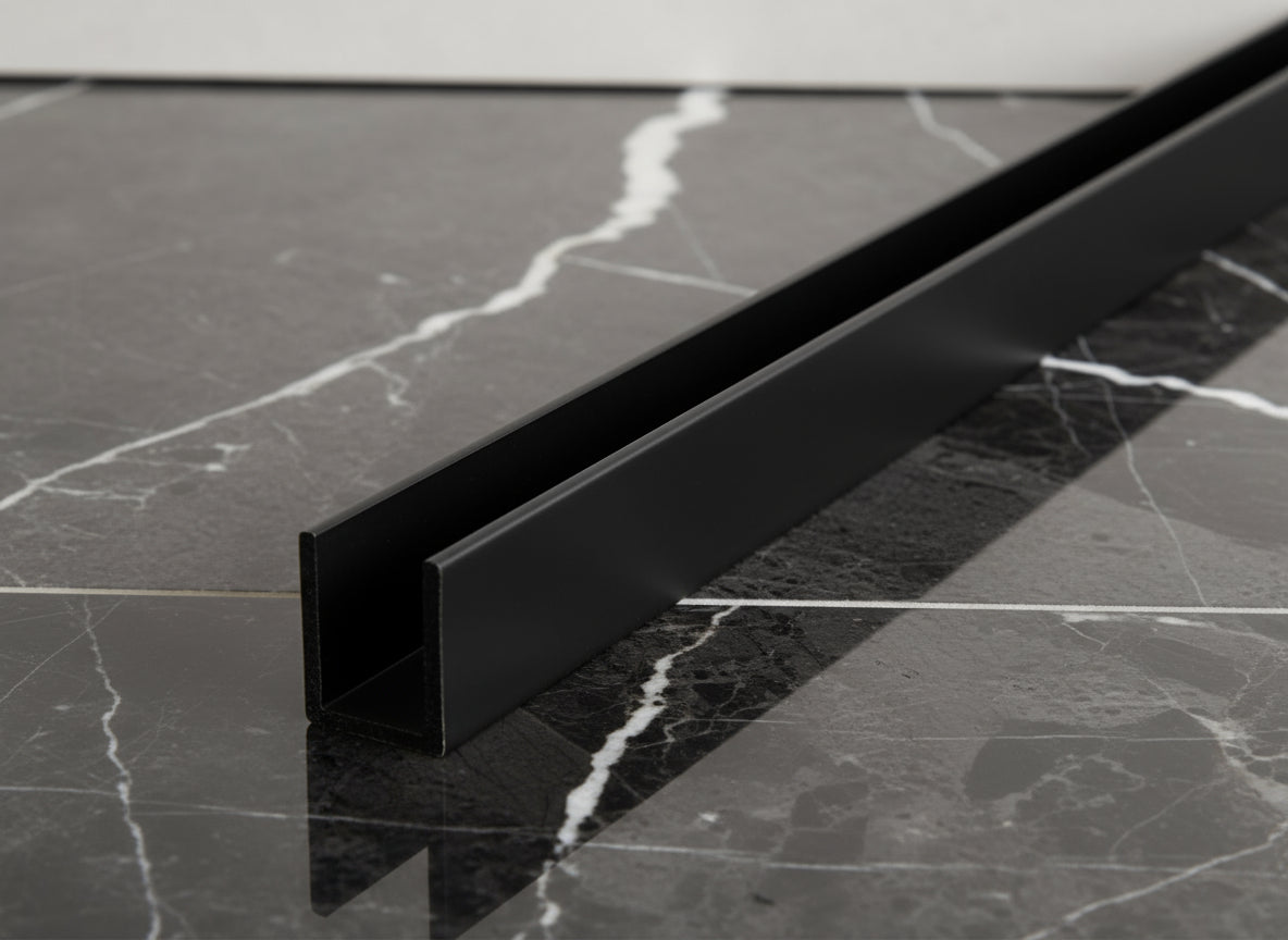 Alu-U-Wandprofil zur innenseitigen Silikonverklebung, Art.Nr. SDCD38/12