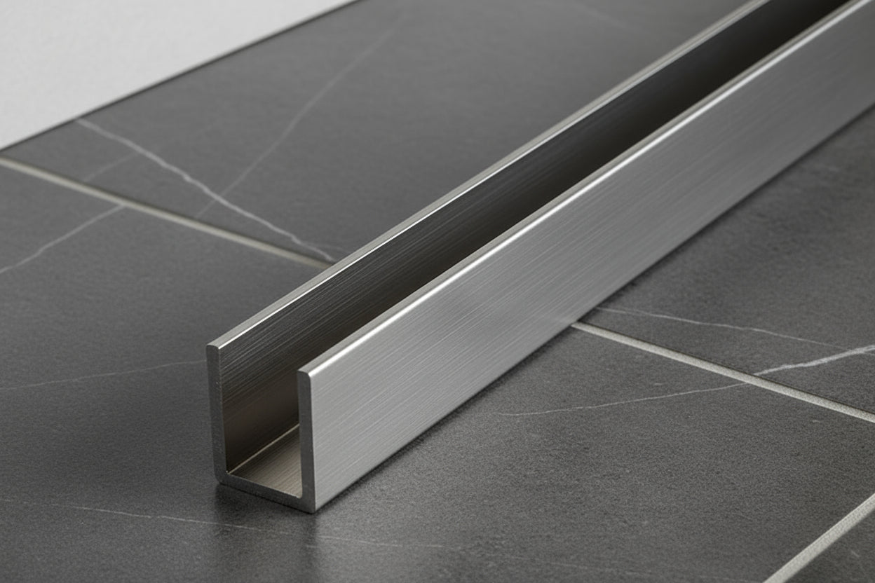 Alu U-Profil zur innenseitigen Silikonverklebung einer Glasscheibe, in 13 Farben, Art.Nr. SDCD3812