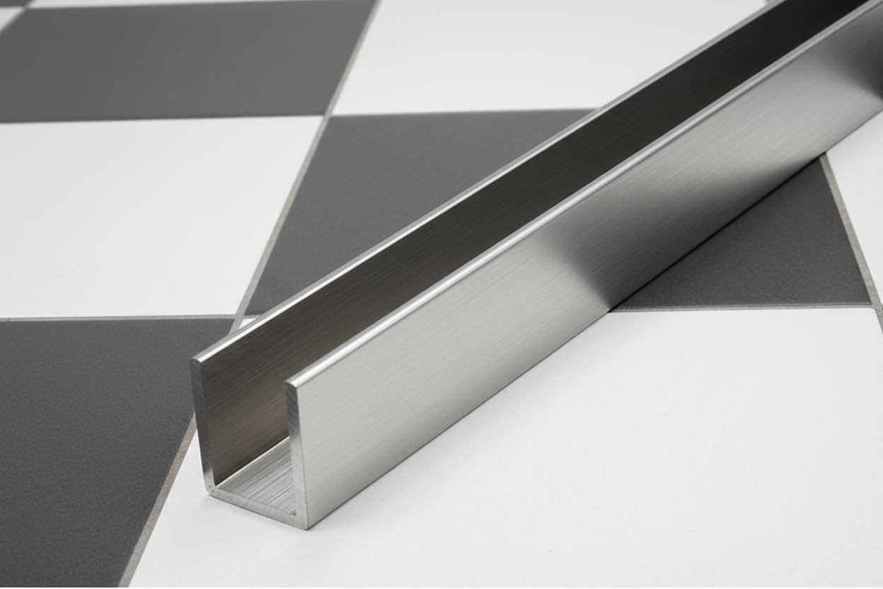 Alu U-Profil zur innenseitigen Silikonverklebung einer Glasscheibe, in 13 Farben, Art.Nr. SDCD3812