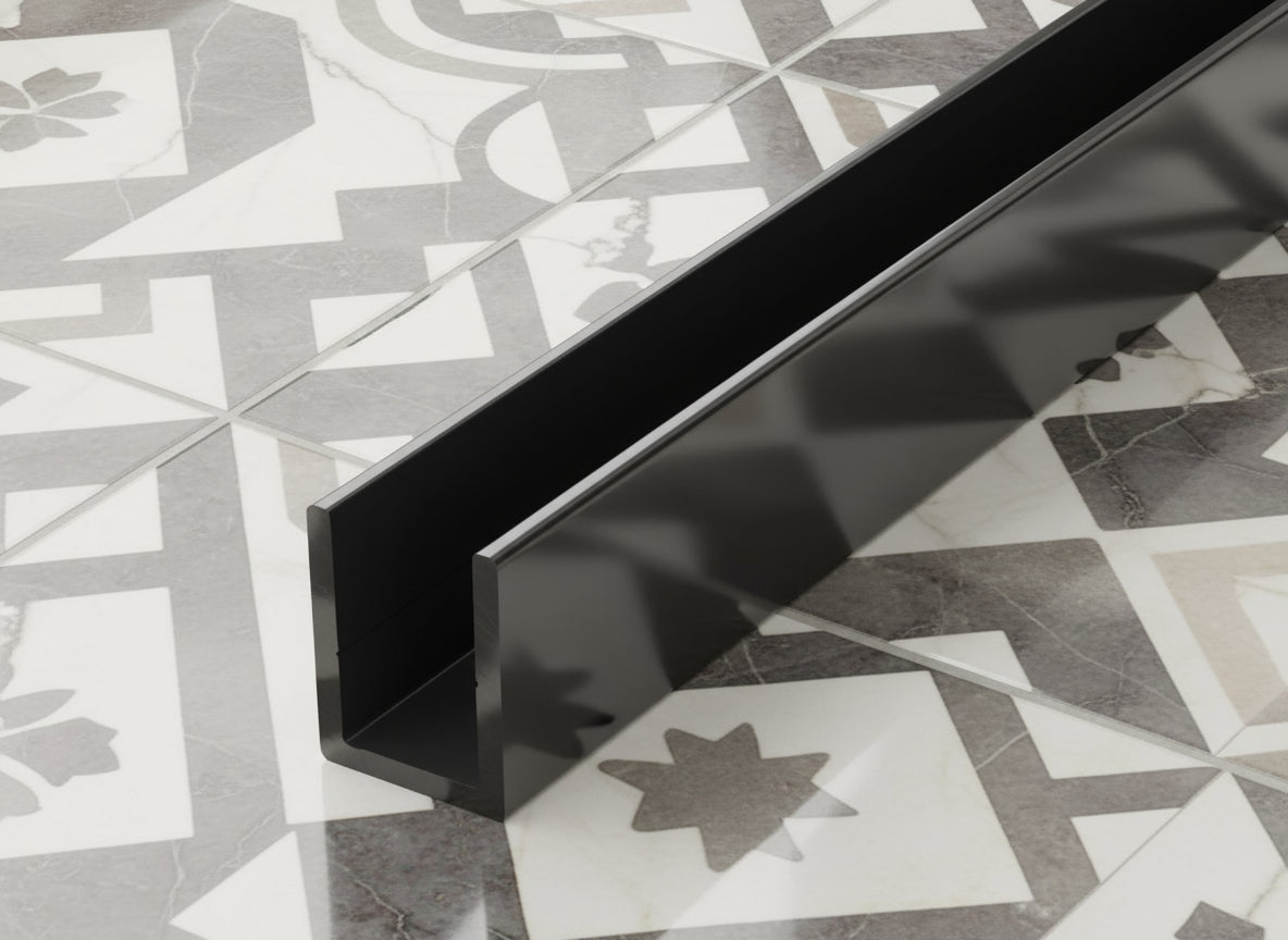 Alu-U-Wandprofil zur innenseitigen Silikonverklebung, Art.Nr. SDCD38/12