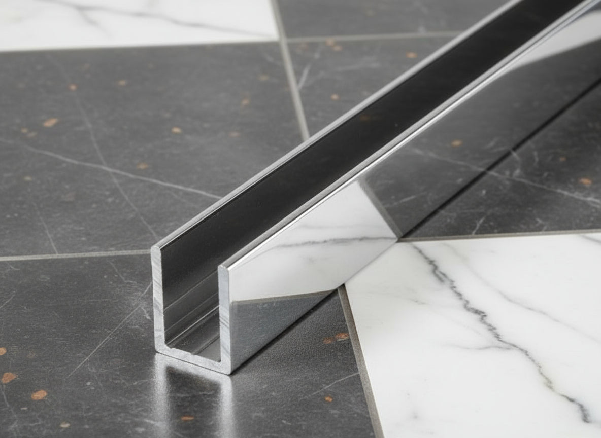 Alu U-Profil zur innenseitigen Silikonverklebung einer Glasscheibe, in 13 Farben, Art.Nr. SDCD3812