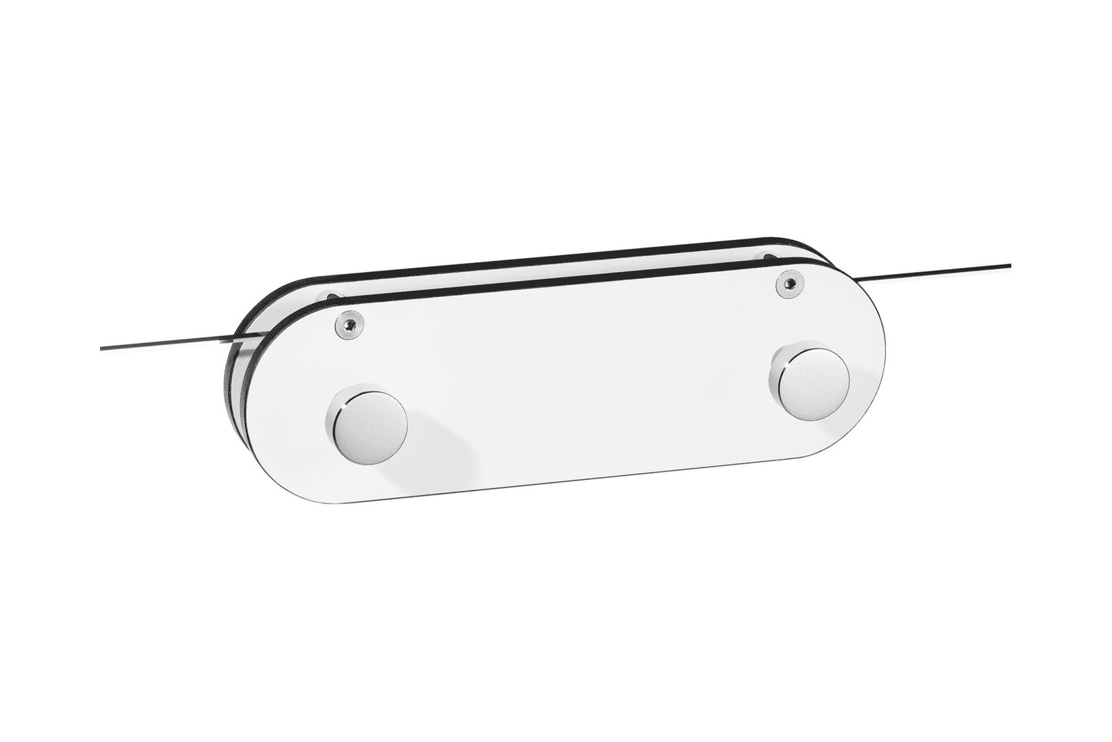 Giese Sky Haken – 4-fach mit HPL-Auflage, Massivmessing verchromt, zum Einhängen an Glas bis 12 mm, Art.Nr. 31946