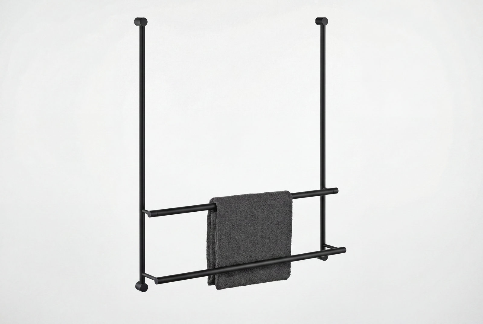 Giese Server Handtuchhalter 2-fach Schwarz matt für die Glaswand, 500 mm