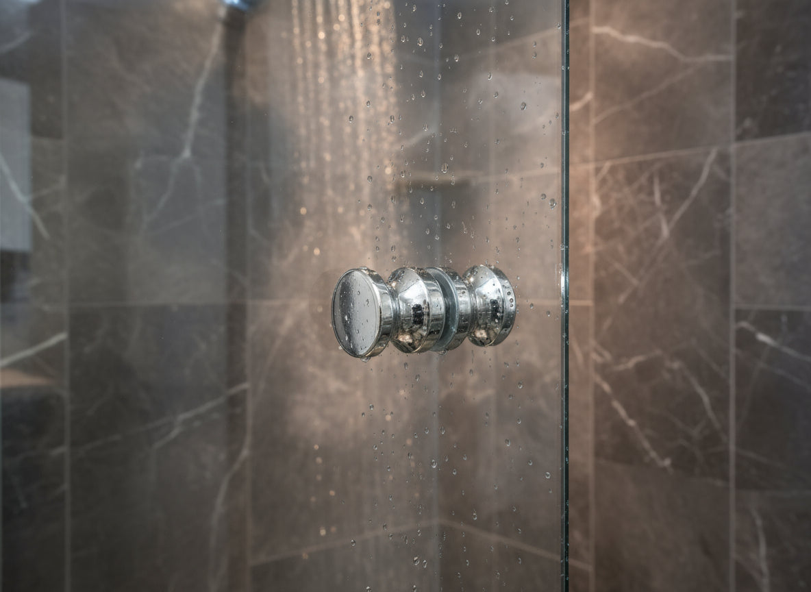 Dusch-Türgriff aus verchromtem Messing, zylindrisch mit Rille – 35 mm, Art.Nr. 6702