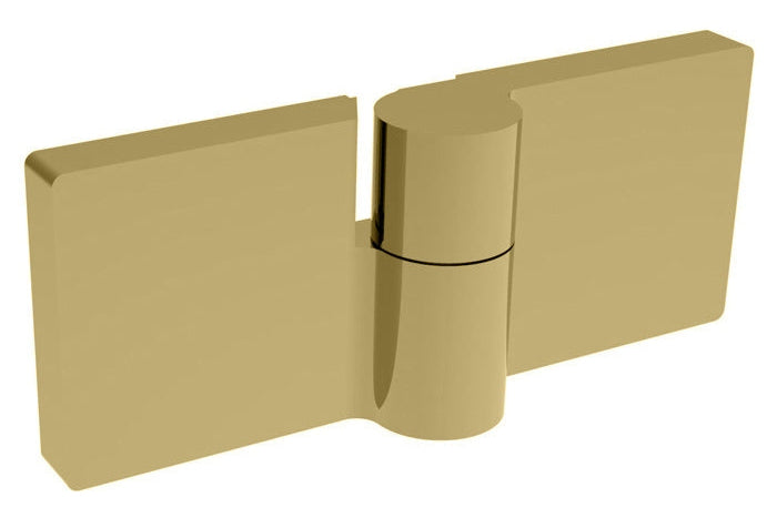 Lugano Scharnier Glas-Glas 180° Hebe-Senk, flächenbündig, Massivmessing, 8/10 mm ESG, Art.Nr. LUG180
